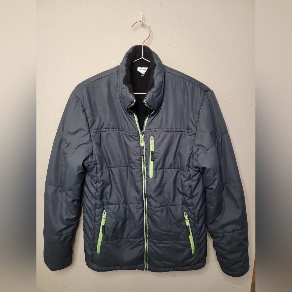 Gray Jacket With Green Accents